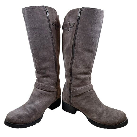 UGG Jillian Gray Suede Knee Boots Lined Warm Tall - Picture 7 of 12